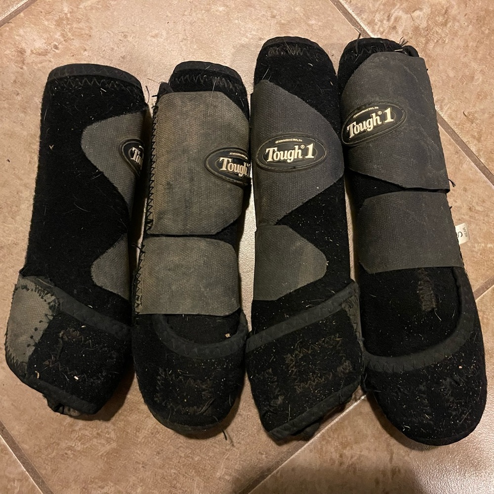 Tough1 Horse Sport Boots - Full Set - Black - Smalls